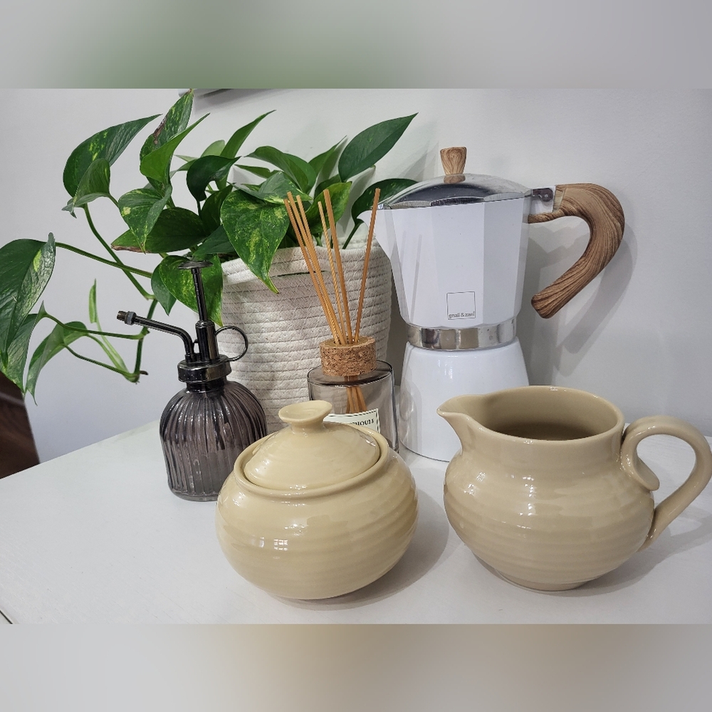 Sophie Conran Beige Porcelain Milk and Sugar Server